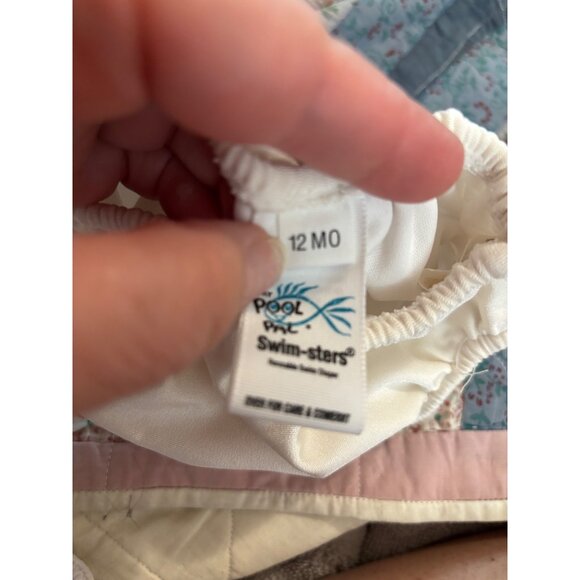 Set Of 3 Baby Swim Diapers 12 Months Play & Pool Swimmers UPF 50+ White Yellow - Picture 7 of 9